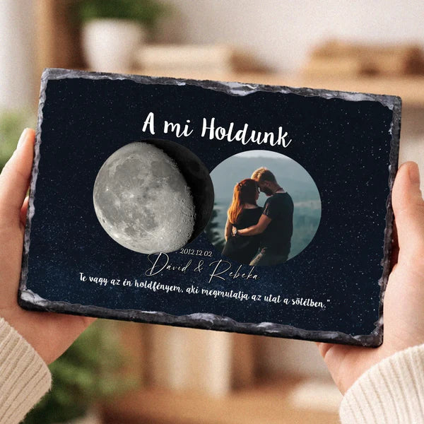 A mi holdunk - egyedi képes kőlap szerkeszthető felirattal